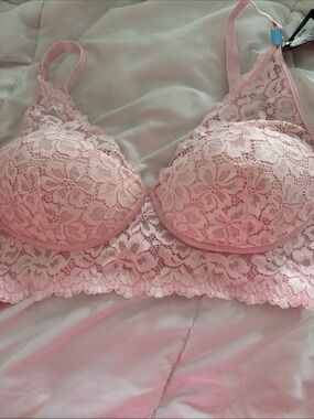 Maidenform Pink Lace Longline Push-Up Bra